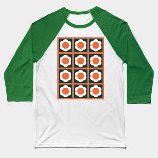 Mayapple Tiles Orange Baseball T-Shirt